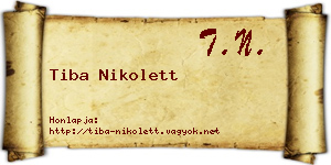 Tiba Nikolett névjegykártya